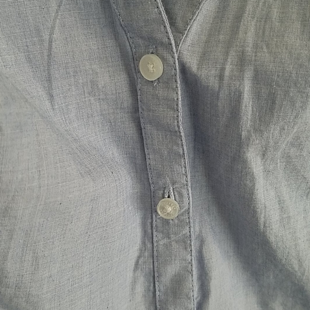 Blue Linen A Line Midi Express Dress - Picture 3 of 6